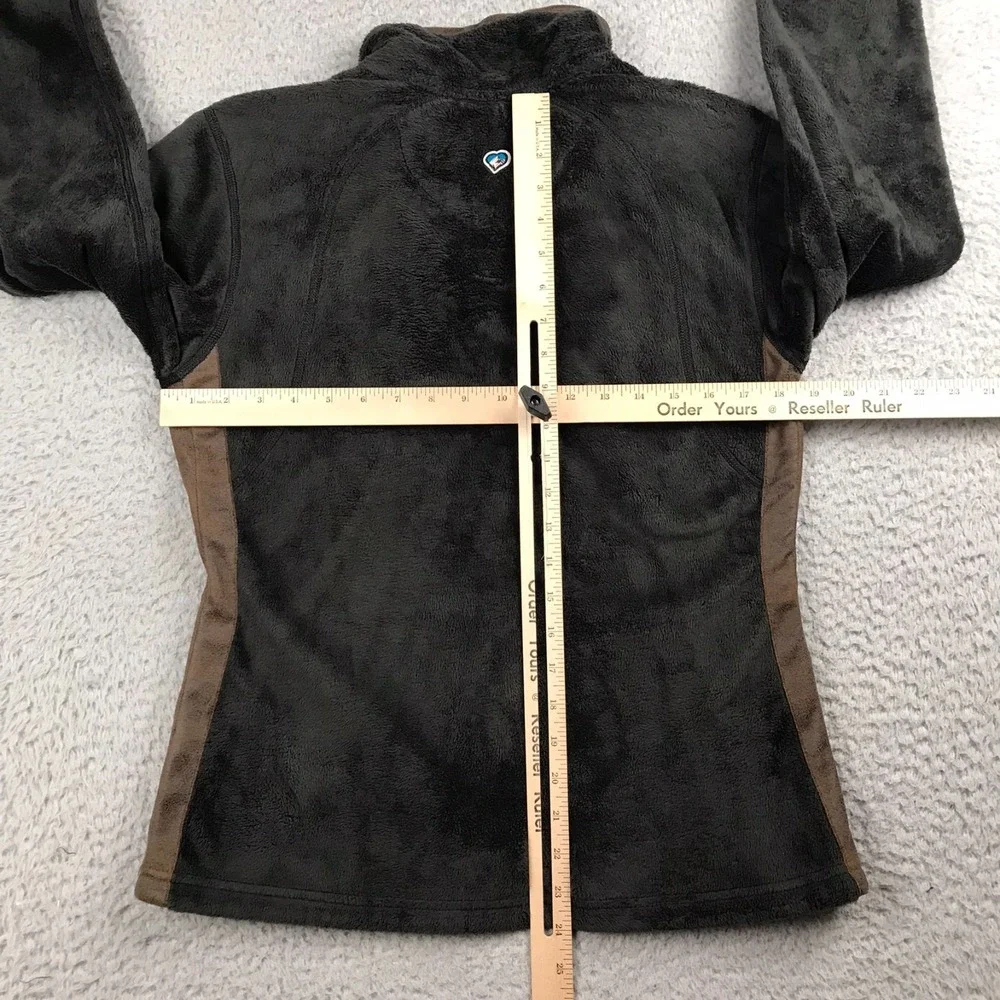Kuhl Flight Jacket Womens M Dark Brown Deep Pile High Loft Fleece Zip Up Sweater